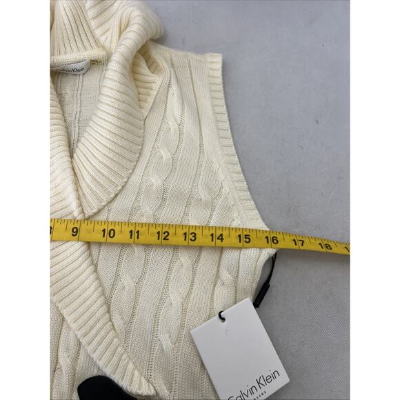 Calvin Klein Cable Knit Buckled Sweater Dress Women’s Size Medium Cozy Chic - Picture 6 of 8